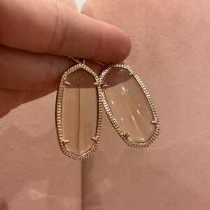 Kendra Scott Elle rose gold drop earring in clear glass